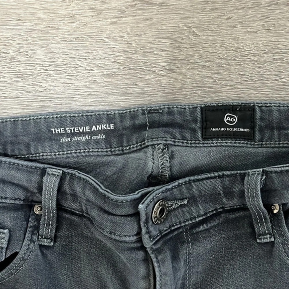 AG Adriano Goldschmied The Stevie Ankle Slim Straight Gray Colored Jeans Sz 29 - Picture 3 of 6